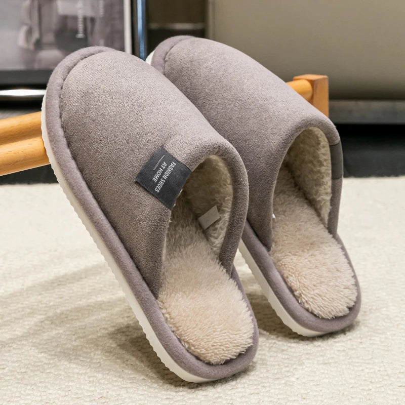 Warm Unisex House Slippers - Plush Indoor Comfort with Non-Slip Sole for Winter
