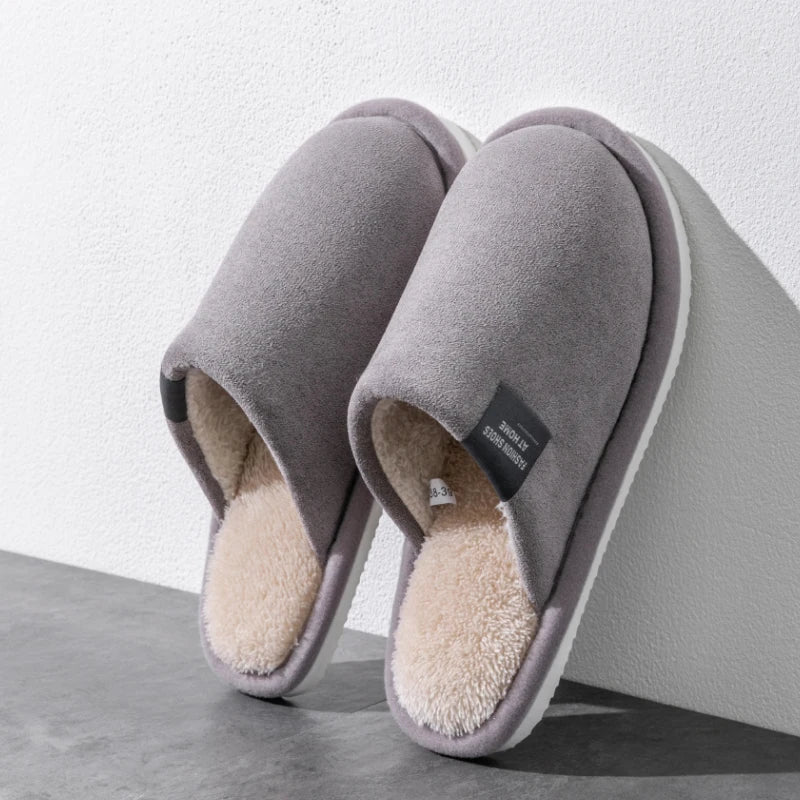 Warm Unisex House Slippers - Plush Indoor Comfort with Non-Slip Sole for Winter