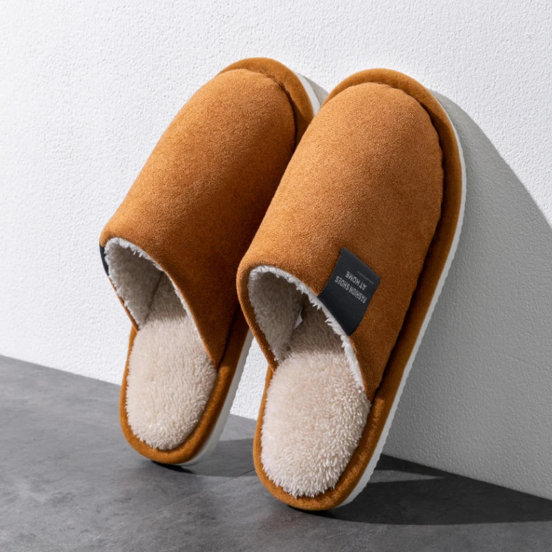 Warm Unisex House Slippers - Plush Indoor Comfort with Non-Slip Sole for Winter