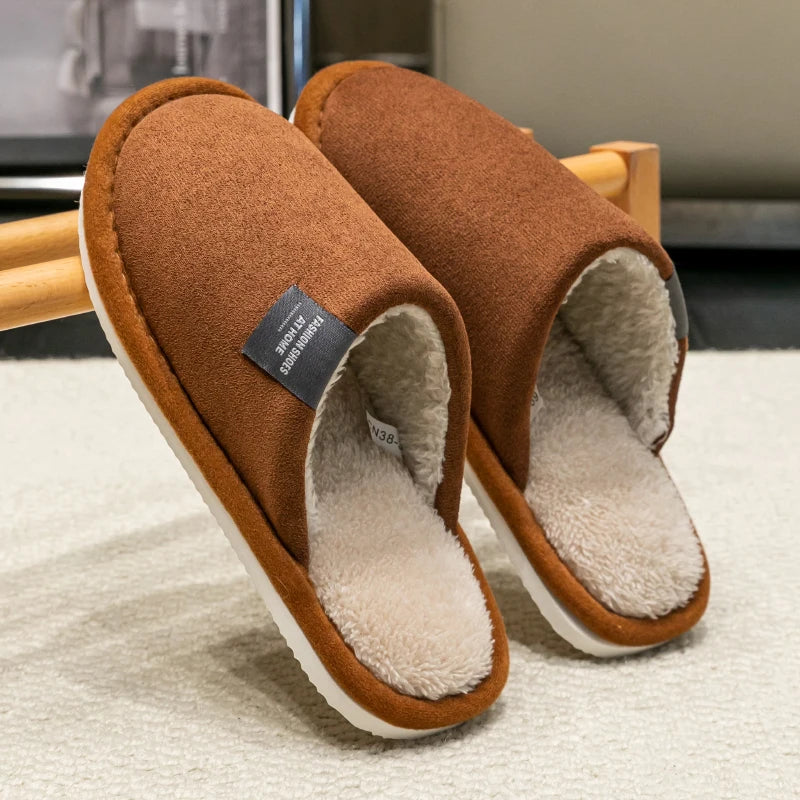 Warm Unisex House Slippers - Plush Indoor Comfort with Non-Slip Sole for Winter