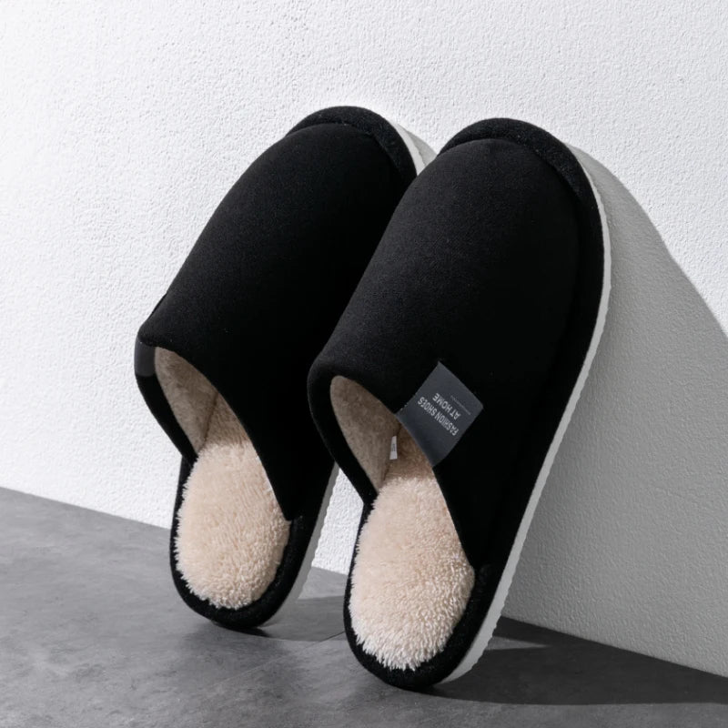 Warm Unisex House Slippers - Plush Indoor Comfort with Non-Slip Sole for Winter