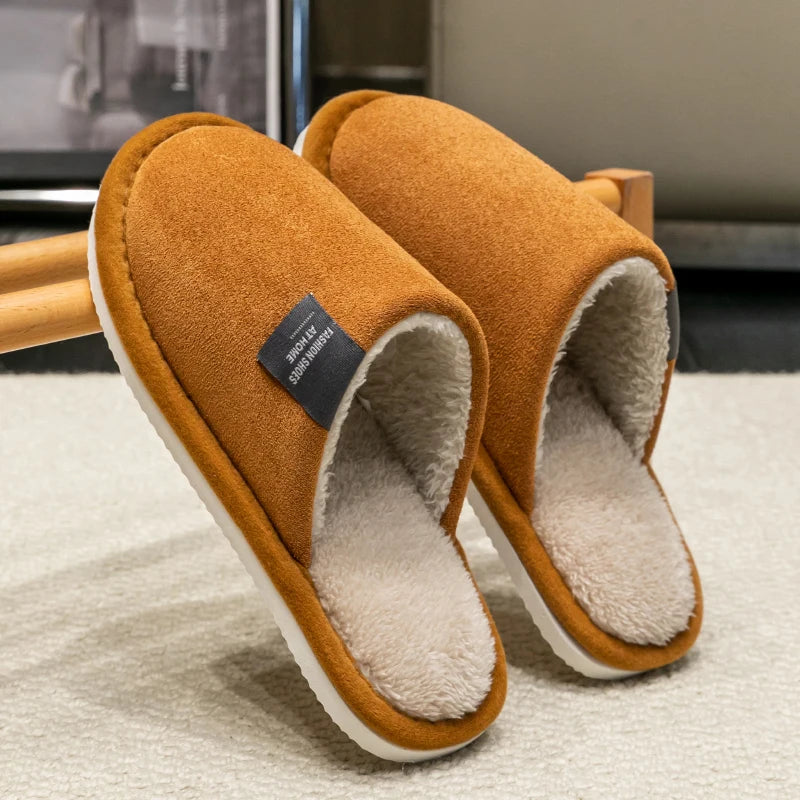 Warm Unisex House Slippers - Plush Indoor Comfort with Non-Slip Sole for Winter