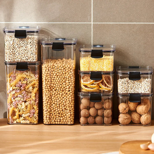 Airtight Kitchen Grain & Seasoning Storage Jar Set