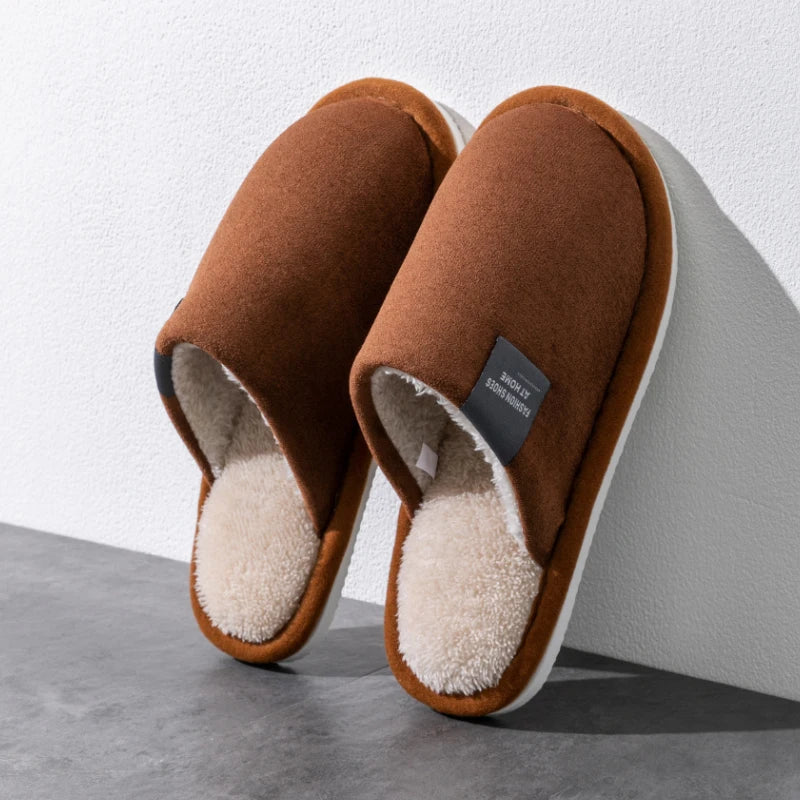 Warm Unisex House Slippers - Plush Indoor Comfort with Non-Slip Sole for Winter