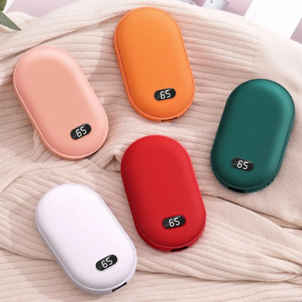 2-in-1 Hand Warmer Power Bank - 10000mAh Fast Heating, USB-C Rechargeable