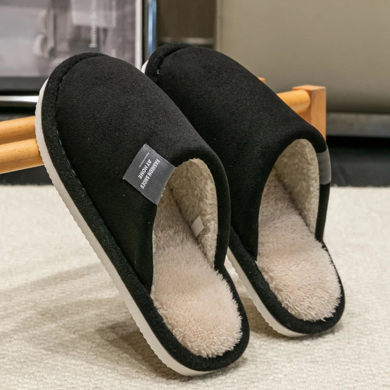 Warm Unisex House Slippers - Plush Indoor Comfort with Non-Slip Sole for Winter