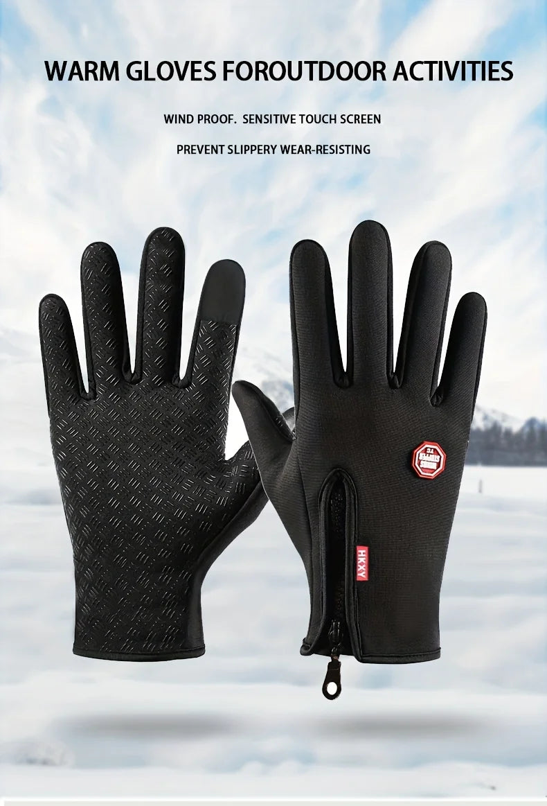 Men's Thermal Gloves - Winter Grip, Anti-Slip & Touchscreen