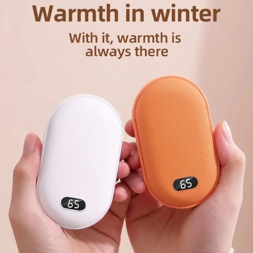 2-in-1 Hand Warmer Power Bank - 10000mAh Fast Heating, USB-C Rechargeable