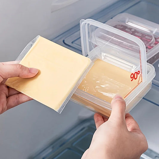 Clear Fridge Cheese/Fruits Slice Storage Box with Flip Lid