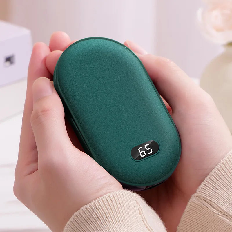 2-in-1 Hand Warmer Power Bank - 10000mAh Fast Heating, USB-C Rechargeable