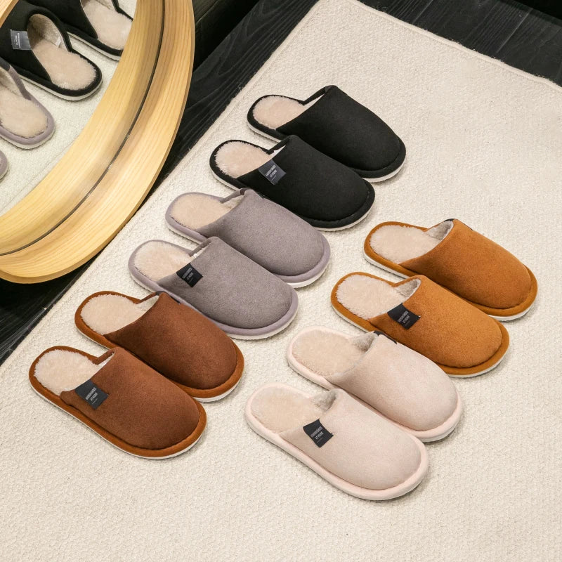 Warm Unisex House Slippers - Plush Indoor Comfort with Non-Slip Sole for Winter
