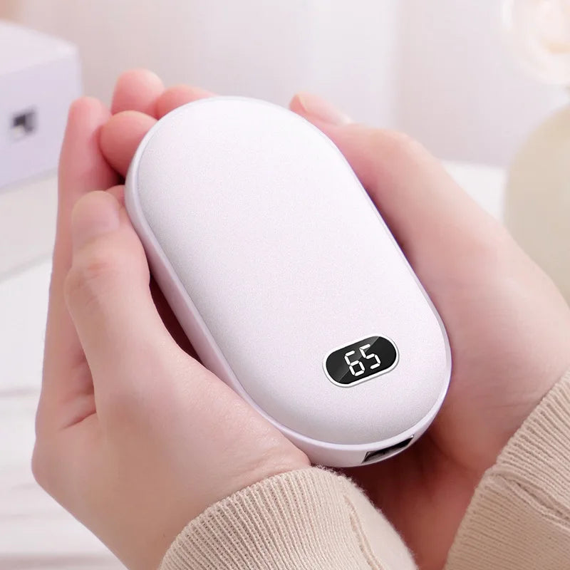 2-in-1 Hand Warmer Power Bank - 10000mAh Fast Heating, USB-C Rechargeable