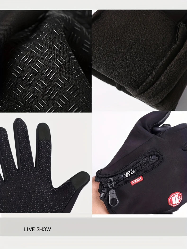 Men's Thermal Gloves - Winter Grip, Anti-Slip & Touchscreen